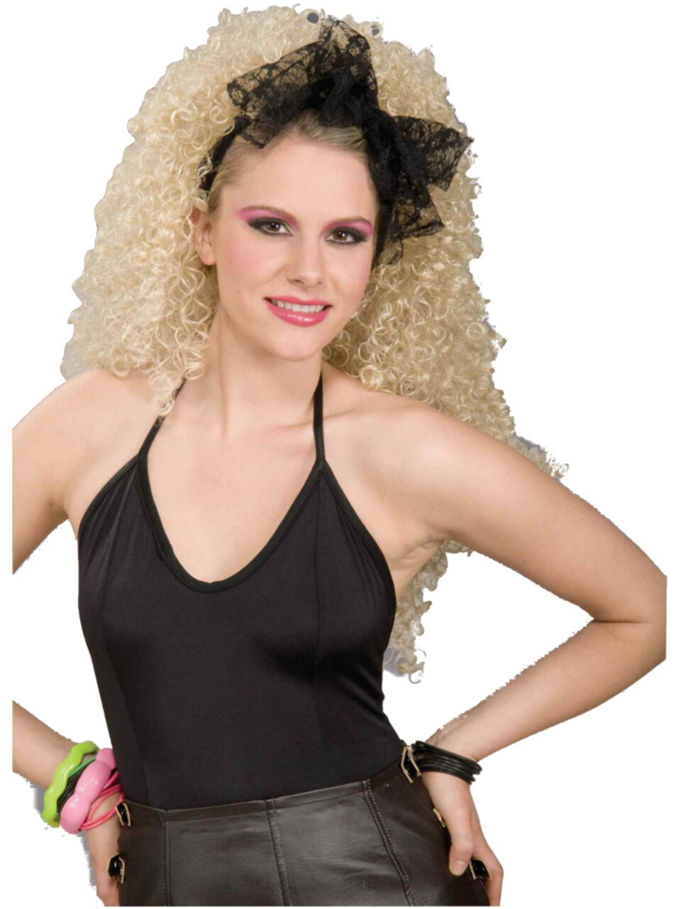 Adult's Vintage Gothic 80s Lace Hair Headband Scarf Costume Accessory